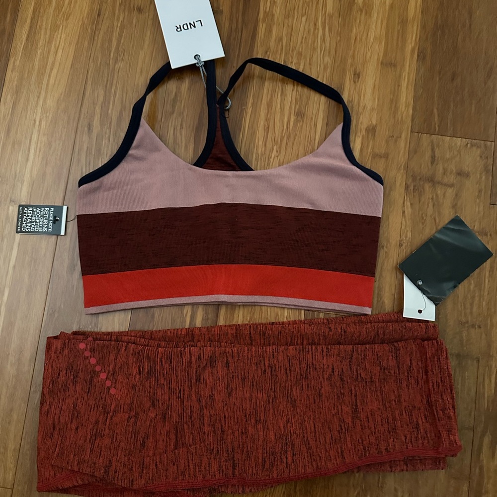 NLDR Women's Colorblock Sports Bra Leggings Set